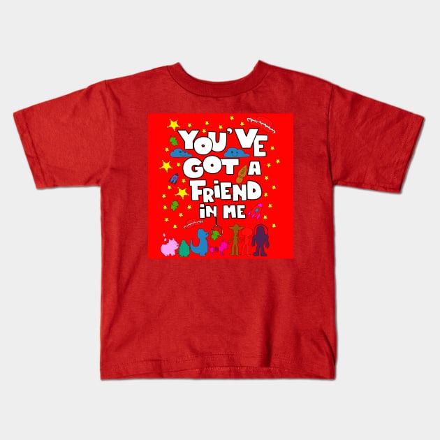 you ve got a friend in me in red wishes Kids T-Shirt by jorge_lebeau